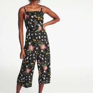 OLD NAVY Floral Wide Leg Cami Jumpsuit Adjustable straps HighRise Pockets SZ XXL